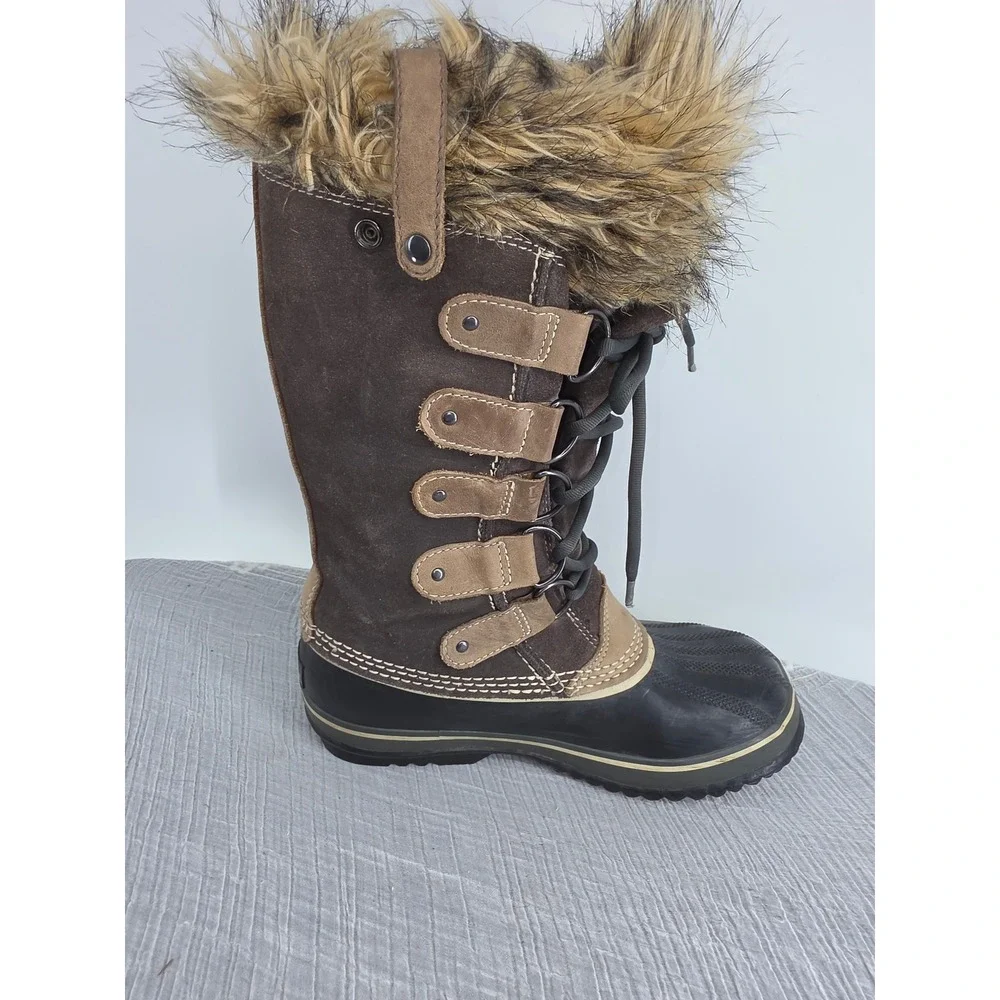 Sorel Joan of Arctic Brown Waterproof Winter Snow Boots NL1540-051 Womens 8